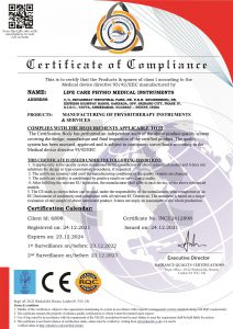 Life Care Physio Medical Instruments CE Certificate